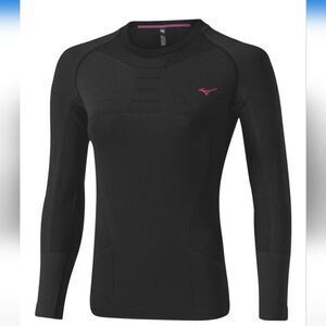 NWOT Mizuno Black Breath Thermal Shirt Long Sleeve Warm Women L